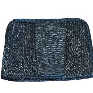 Vintage Black Woven Straw Clutch Purse~Bag